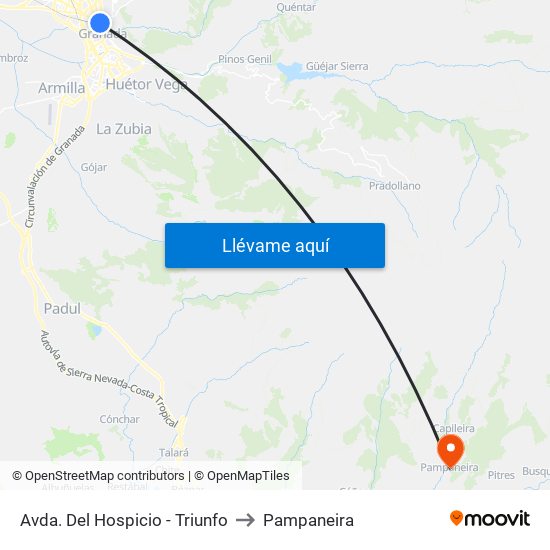 Avda. Del Hospicio - Triunfo to Pampaneira map