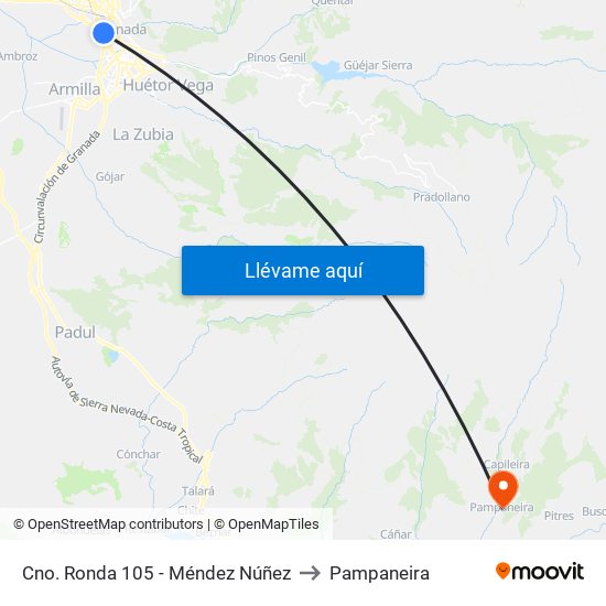 Cno. Ronda 105 - Méndez Núñez to Pampaneira map