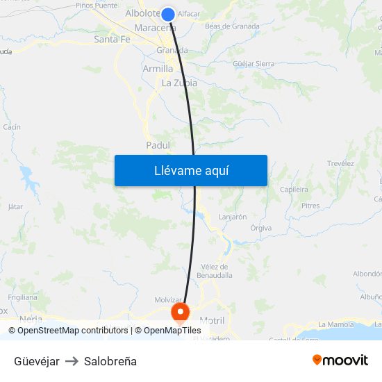 Güevéjar to Salobreña map