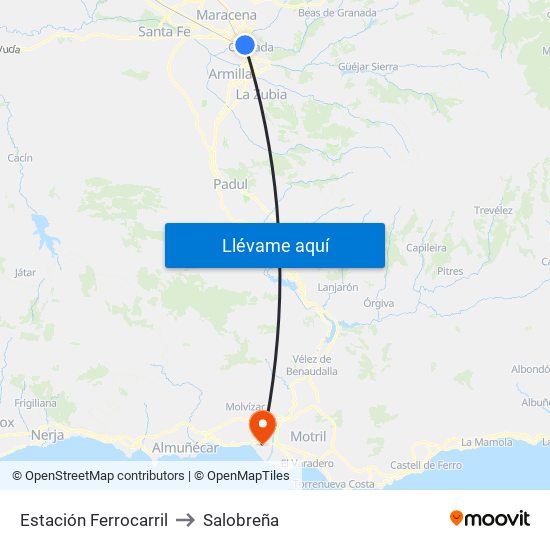 Estación Ferrocarril to Salobreña map