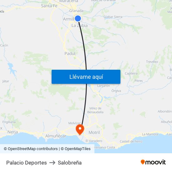 Palacio Deportes to Salobreña map