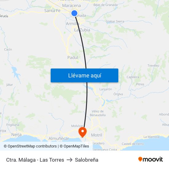 Ctra. Málaga - Las Torres to Salobreña map