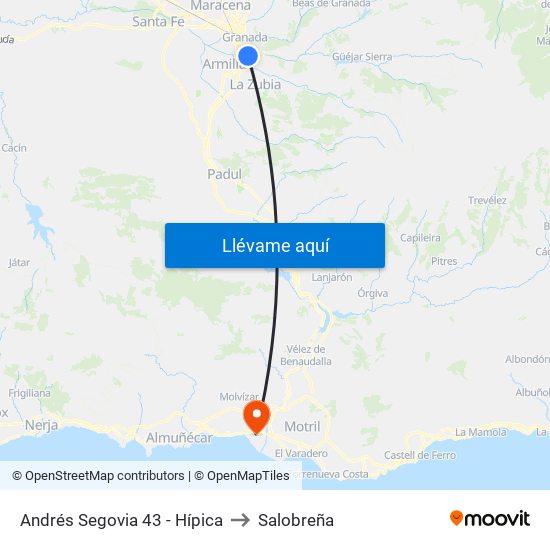 Andrés Segovia 43 - Hípica to Salobreña map