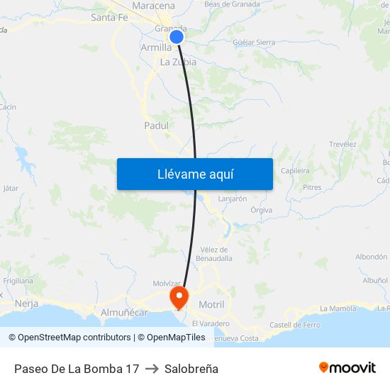 Paseo De La Bomba 17 to Salobreña map