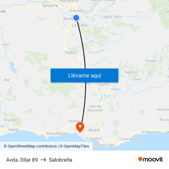 Avda. Dílar 89 to Salobreña map