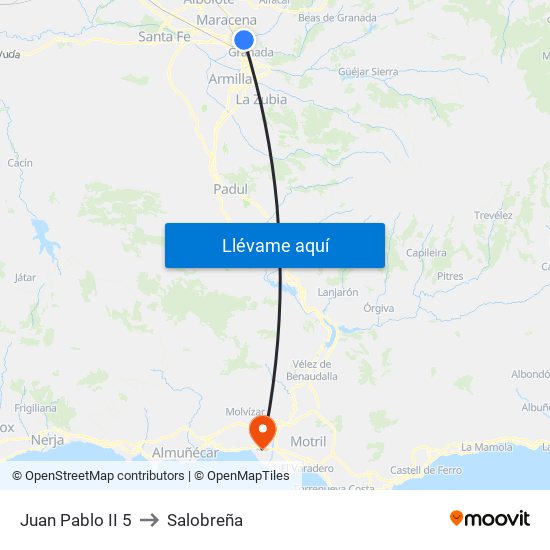 Juan Pablo II 5 to Salobreña map