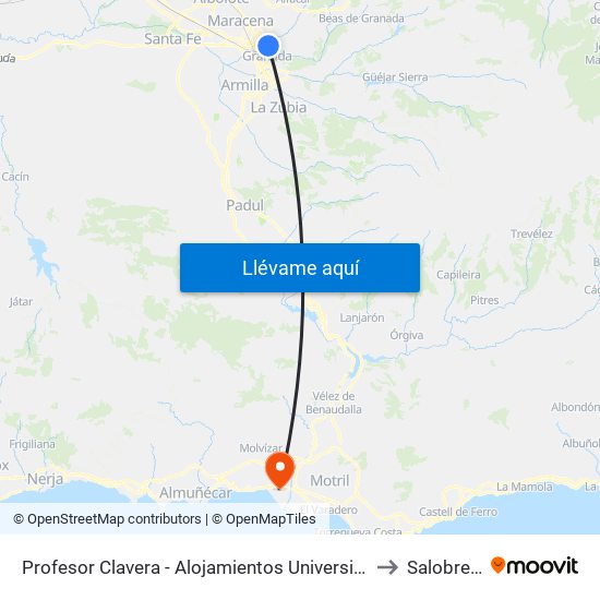 Profesor Clavera - Alojamientos Universitarios to Salobreña map