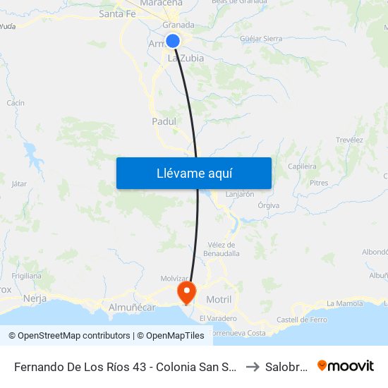 Fernando De Los Ríos 43 - Colonia San Sebastián to Salobreña map