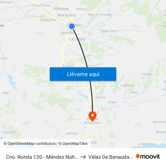 Cno. Ronda 130 - Méndez Núñez to Vélez De Benaudalla map