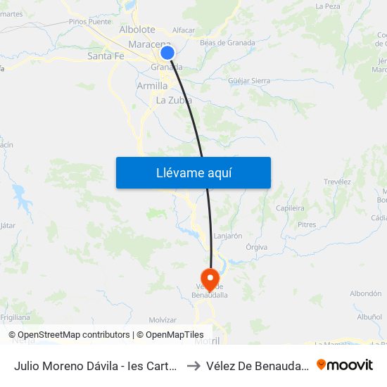 Julio Moreno Dávila - Ies Cartuja to Vélez De Benaudalla map
