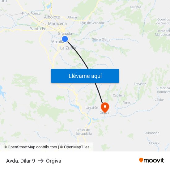 Avda. Dílar 9 to Órgiva map