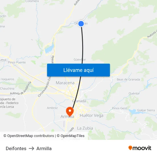 Deifontes to Armilla map