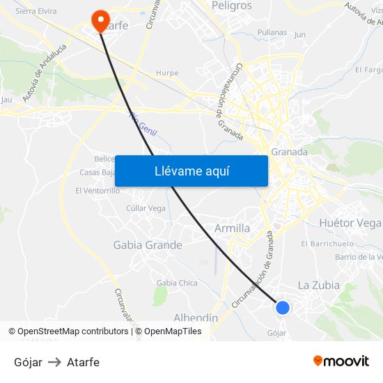 Gójar to Atarfe map