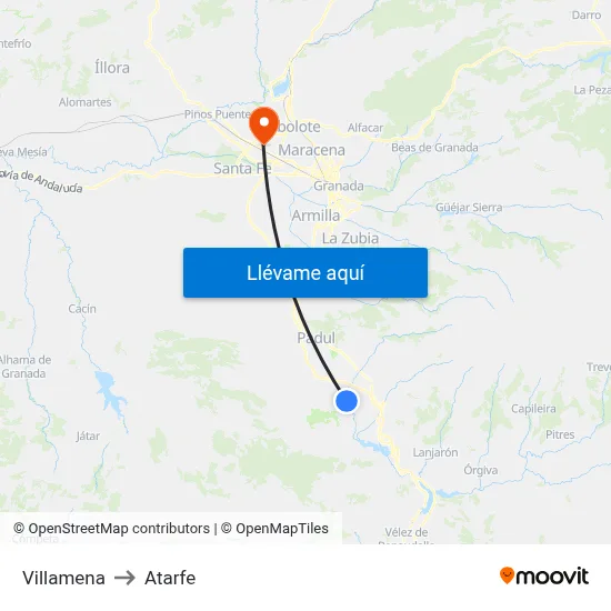 Villamena to Atarfe map