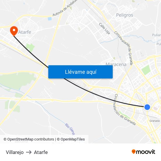 Villarejo to Atarfe map