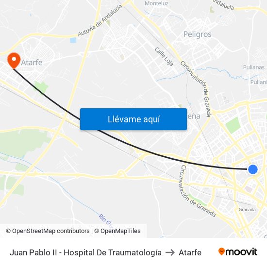 Juan Pablo II - Hospital De Traumatología to Atarfe map