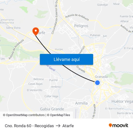 Cno. Ronda 60 - Recogidas to Atarfe map