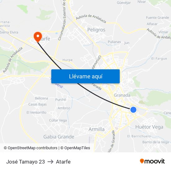 José Tamayo 23 to Atarfe map