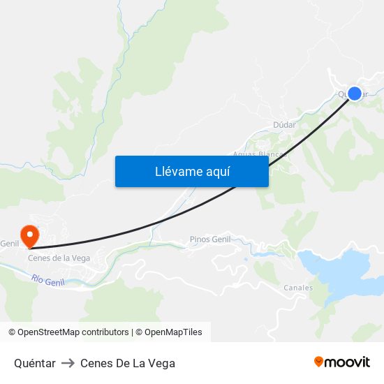 Quéntar to Cenes De La Vega map