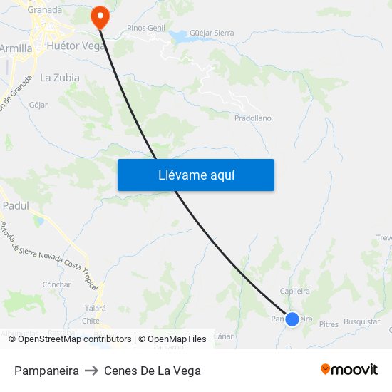 Pampaneira to Cenes De La Vega map