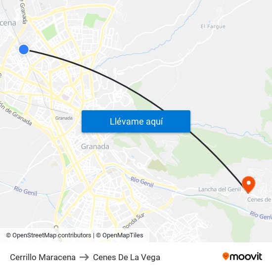 Cerrillo Maracena to Cenes De La Vega map