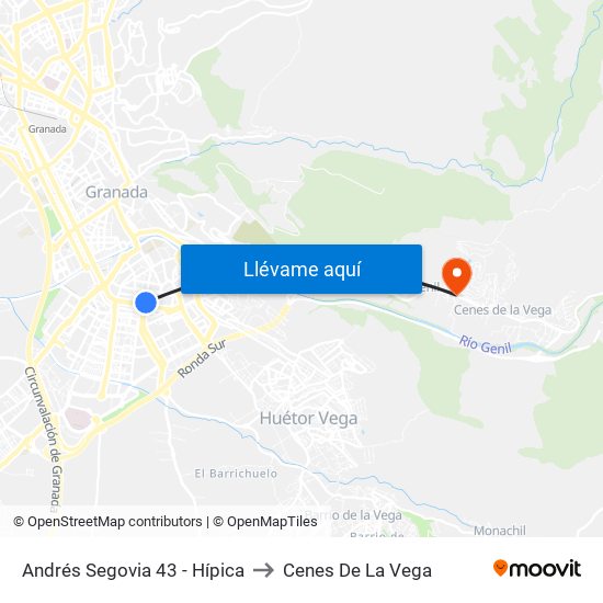 Andrés Segovia 43 - Hípica to Cenes De La Vega map