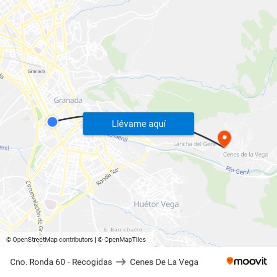 Cno. Ronda 60 - Recogidas to Cenes De La Vega map