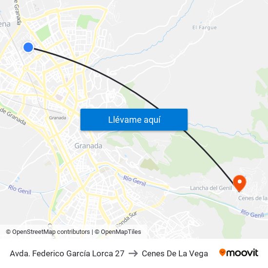 Avda. Federico García Lorca 27 to Cenes De La Vega map
