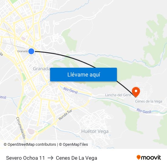 Severo Ochoa 11 to Cenes De La Vega map