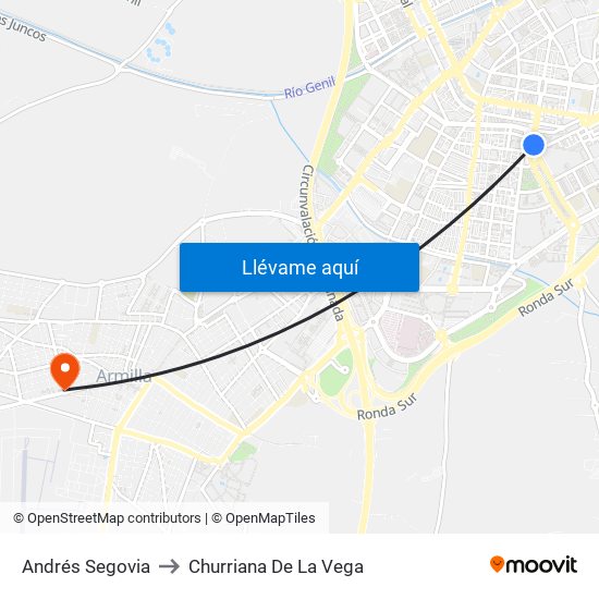 Andrés Segovia to Churriana De La Vega map