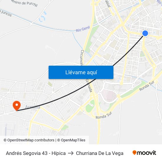 Andrés Segovia 43 - Hípica to Churriana De La Vega map