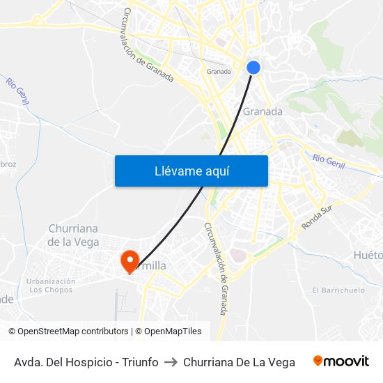 Avda. Del Hospicio - Triunfo to Churriana De La Vega map