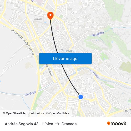 Andrés Segovia 43 - Hípica to Granada map