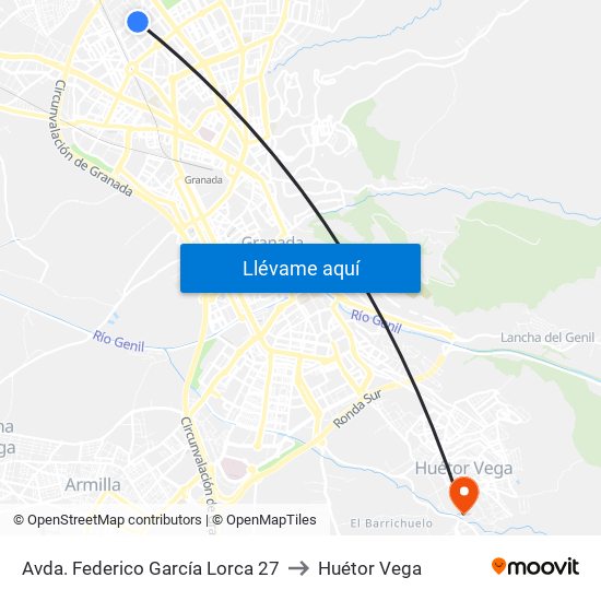 Avda. Federico García Lorca 27 to Huétor Vega map