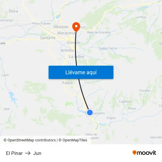 El Pinar to Jun map