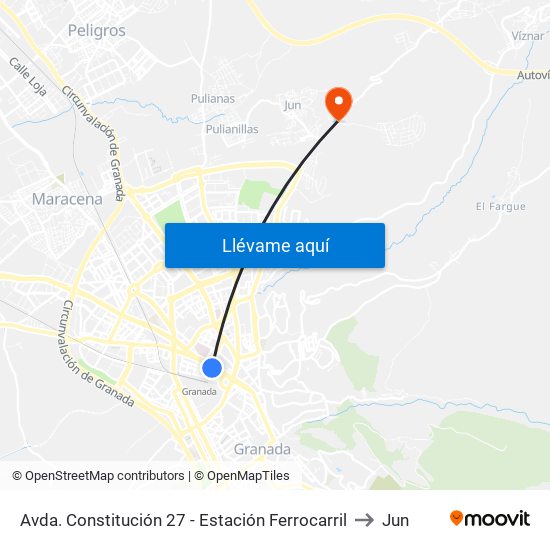 Avda. Constitución 27 - Estación Ferrocarril to Jun map