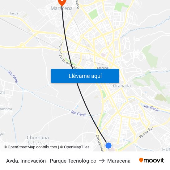 Avda. Innovación - Parque Tecnológico to Maracena map