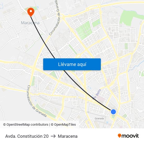 Avda. Constitución 20 to Maracena map