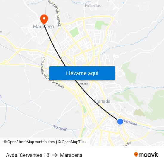 Avda. Cervantes 13 to Maracena map