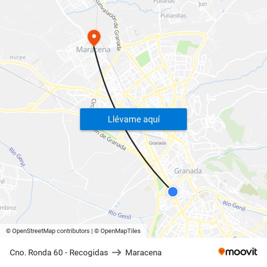 Cno. Ronda 60 - Recogidas to Maracena map