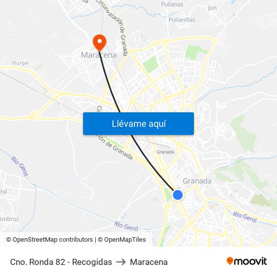 Cno. Ronda 82 - Recogidas to Maracena map