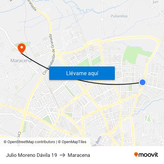 Julio Moreno Dávila 19 to Maracena map