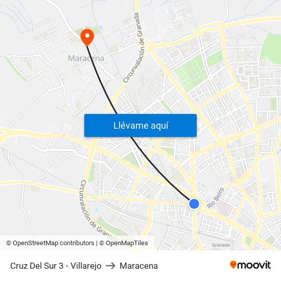 Cruz Del Sur 3 - Villarejo to Maracena map