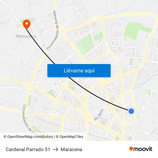 Cardenal Parrado 51 to Maracena map