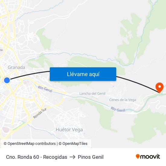 Cno. Ronda 60 - Recogidas to Pinos Genil map