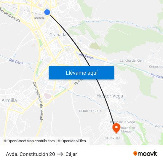 Avda. Constitución 20 to Cájar map