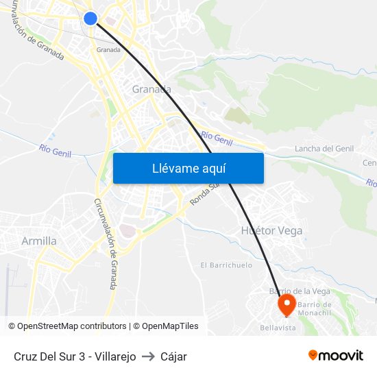 Cruz Del Sur 3 - Villarejo to Cájar map