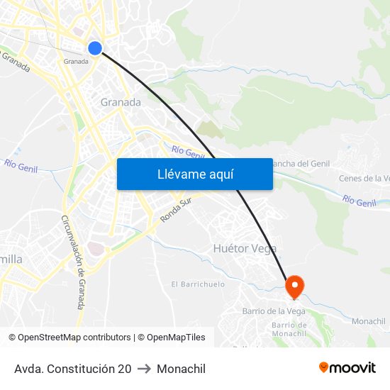 Avda. Constitución 20 to Monachil map