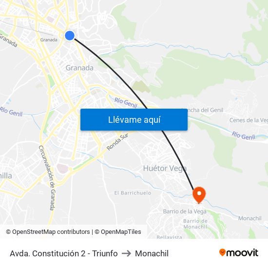 Avda. Constitución 2 - Triunfo to Monachil map