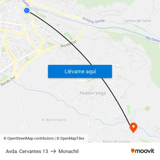 Avda. Cervantes 13 to Monachil map